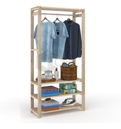 Imagem de Arara com prateleira   para espaço interno  espaçoso