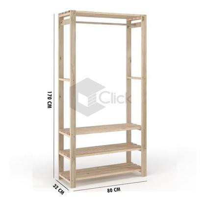 Imagem de Arara com prateleira   para espaço interno  espaçoso