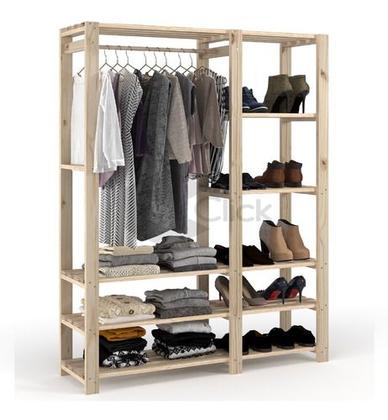 Imagem de arara com prateleira   Para quarto  oito prateleira