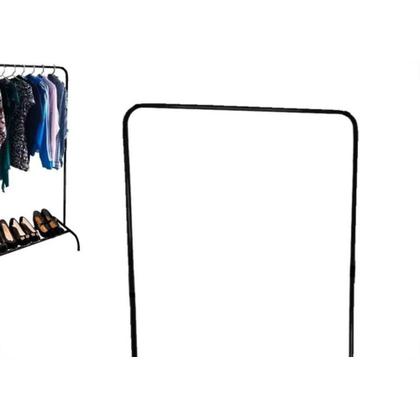 Imagem de Arara De Roupa Maxeb Slim Cabideira/Sapateira Preta 85 X 31 X 124Cm 8144