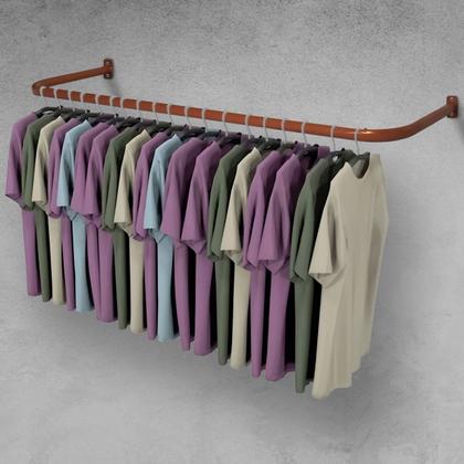 Imagem de Arara De Roupas Cabideiro De Parede P/ Quarto 1,00m Lazúli