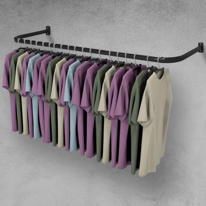 Imagem de Arara De Roupas Cabideiro De Parede P/ Quarto 1,00m Lazúli