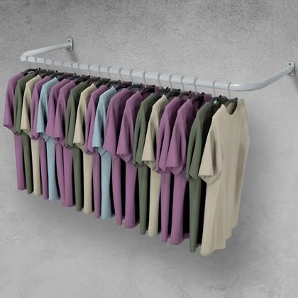 Imagem de Arara de Roupas Cabideiro de Parede p/ Quarto 1,20m Lazúli