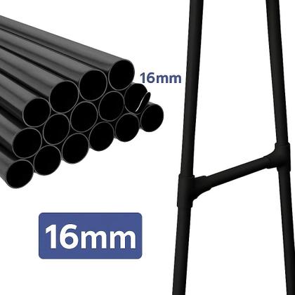 Imagem de Arara de Roupas Cabideiro Portátil Preto com 2 Prateleiras Sapateira e Rodinhas Armário Organizador Multiuso para Ambientes Pequenos