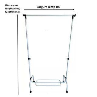 Imagem de Arara De Roupas Em Aço Cabideiro Com Altura Regulável Sapateira e Rodinhas Someway