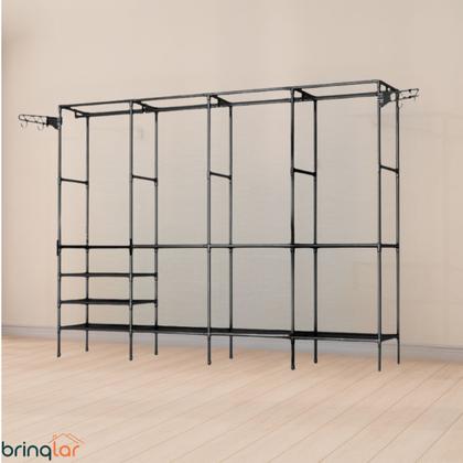 Imagem de Arara Para Roupas Closet Cabideiro e Sapateira Organizadora Multiuso 4 Partes