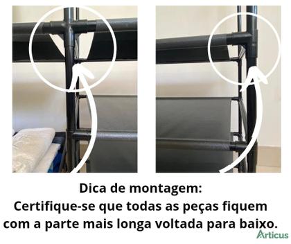 Imagem de Arara Sapateira Cabideiro 4 Colunas Armário 10 Prateleiras Multiuso para Organização Completa