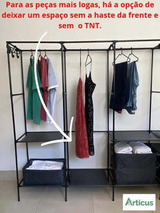 Imagem de Arara Sapateira Cabideiro 4 Colunas Armário 10 Prateleiras Multiuso para Organização Completa