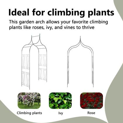 Imagem de Arco de jardim VidaXL Metal para plantas trepadeiras 111,42x50,79cm
