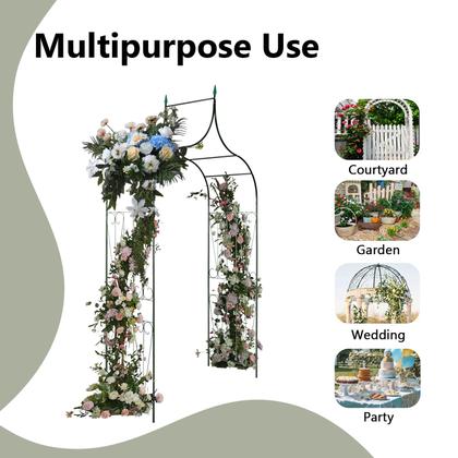 Imagem de Arco de jardim VidaXL Metal para plantas trepadeiras 111,42x50,79cm