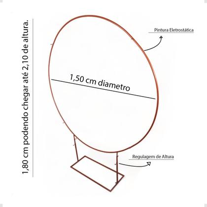 Imagem de Arco Em Ferro Desmontável P/ Painel Redondo P/festa E Evento