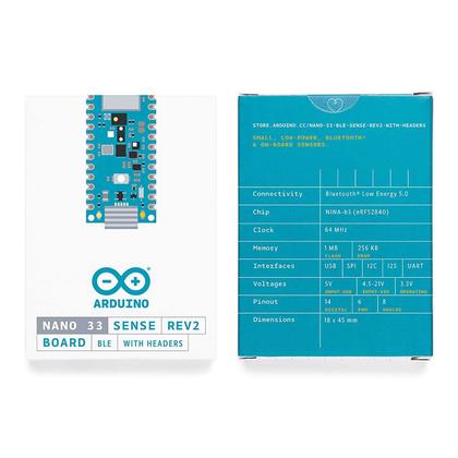Imagem de Arduino Nano 33 Ble Sense Rev2 Com Cabeçalho - ABX00070