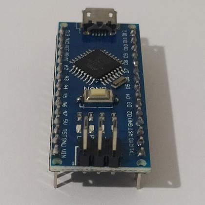 Imagem de Arduino Nano Compativel C/ Entrada Micro Usb e Terminais Soldados