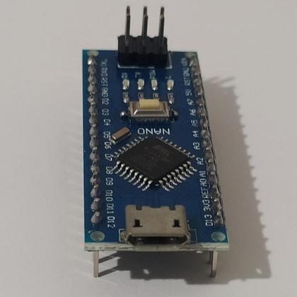 Imagem de Arduino Nano Compativel C/ Entrada Micro Usb e Terminais Soldados