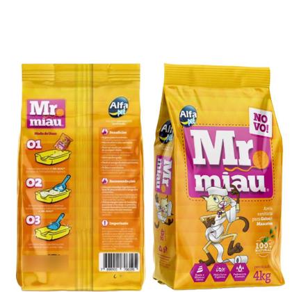 Imagem de Areia  granulado sanitario para bandeja de gato mr miau 4kg