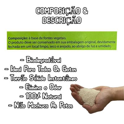 Imagem de Areia Higiênica De Mandioca Para Gatos Wisecat 2kg kit 4Un