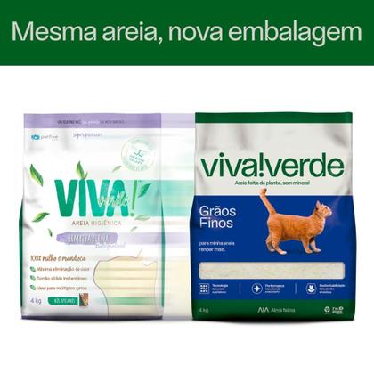 Imagem de Areia Higiênica Viva Verde Grãos Finos 4 kg