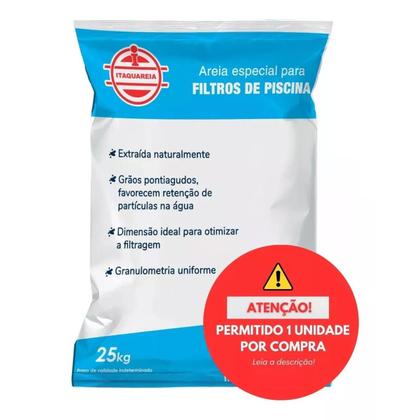 Imagem de Areia Piscina Para Filtros Em Geral Saco De 25kg Itaquareia