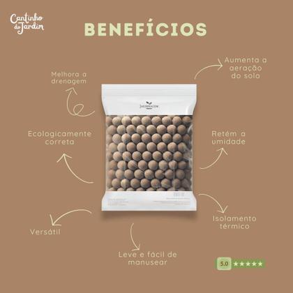 Imagem de Argila Expandida 50Lts para Drenagem de Plantas, Vasos, Decoração, Cultivo e Jardinagem