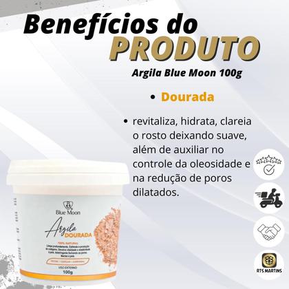 Imagem de Argila Facial Corporal e Capilar Blue Moon Pote 100g Natural