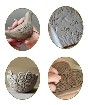 Imagem de Argila Modelar Artesanato Escultura Cerâmica Escolar 4,5kg