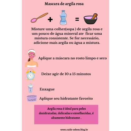 Imagem de Argila Rosa - Máscara Facial Skin Care - 250gr