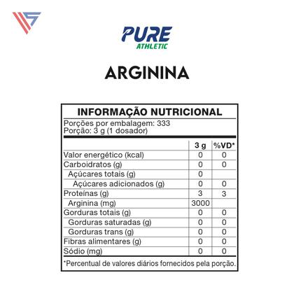 Imagem de Arginina 1Kg Pura Vasodilatador Pure Athletic