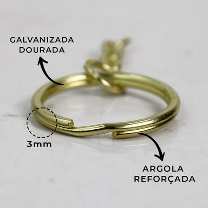 Imagem de Argola 23mm Com Gancho Mini Pitão Rosqueável 9mm Dourado Com 300 Peças