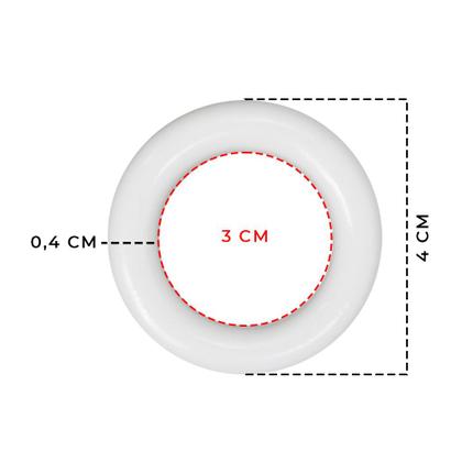 Imagem de Argola 4cm de Plástico Branca Para Artesanato 30 Unidades