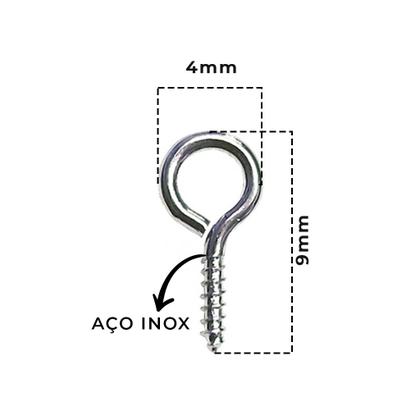 Imagem de Argola C/ Corrente Prata 23mm Com Pitão Rosqueável 9mm - 1000 Unidades