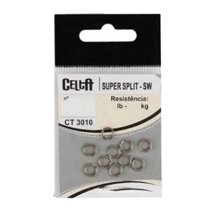 Imagem de Argola Celta Super Split Ring SW Em Aço Inoxidável CT3010 Resistência 200lb 90,6Kg Nº10 C/8 Unidades