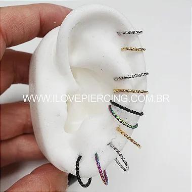 Imagem de Argola Clicker em Aço Torcido - SEGMENTO AÇO TORCIDO