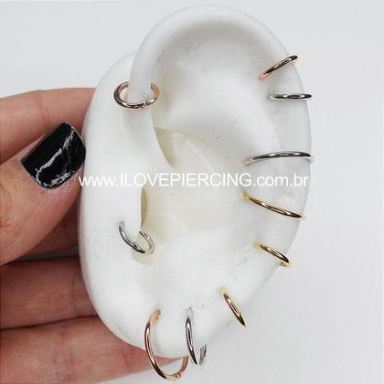 Imagem de Argola clicker segmentada em ouro 18k - unidade