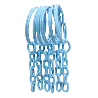 Imagem de Argola Com Corrente Para Chaveiro 23mm + Triangulo Elo Azul Bebe 200 Peças