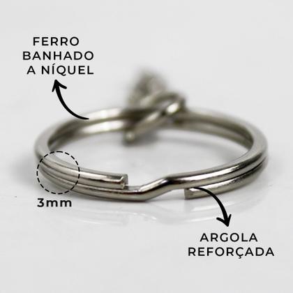 Imagem de Argola Com Corrente Prata 23mm + Mini Pitão Rosqueável 9mm - 1000 Unidades