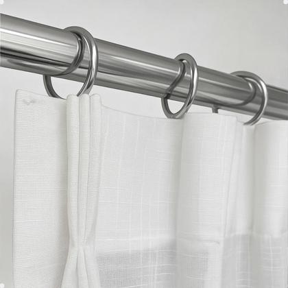 Imagem de Argola Cromada Para Cortina Varão Simples Comum Ilhós Médio Fino 19mm Prateado Kit com 10. 20. 30. 40. 50. 100 Un