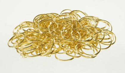 Imagem de Argola De Chaveiro Dourada Pct 100 Uni 0,25Mm Com Corrente