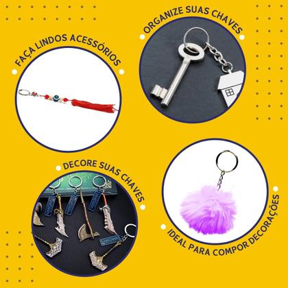 Imagem de Argola Para Chaveiro Com Corrente 20mm - 100 Unidades Nybc