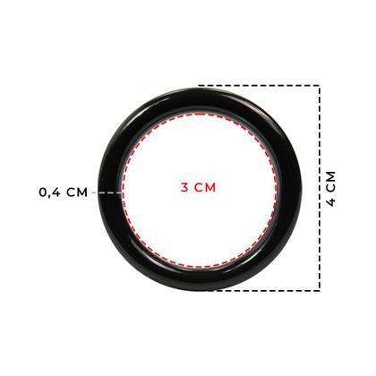 Imagem de Argola Para Cortina Artesanato 4cm De Plástico Preto Com 10 Unidades