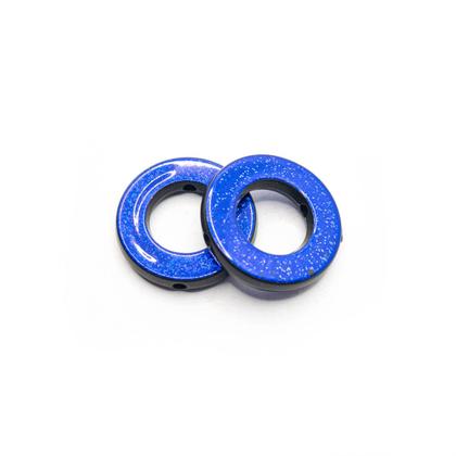 Imagem de Argola Passante Plástico Azul com Glíter 20mm 50pçs 50g