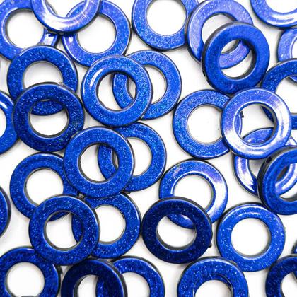 Imagem de Argola Passante Plástico Azul com Glíter 20mm 50pçs 50g