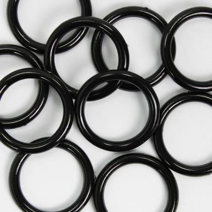 Imagem de Argola Plástica Para Cortina 4cm Preto Resistente Com 30 Unidades