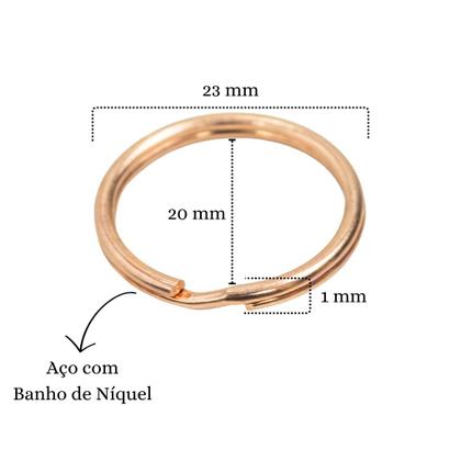 Imagem de Argola Rose Gold 23mm Para Chaveiros Lembrancinhas Sem Corrente 1000 Peças