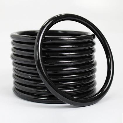 Imagem de Argolas 10,5cm Plástico Preto Multiuso Para Artesanato Com 50 Unidades