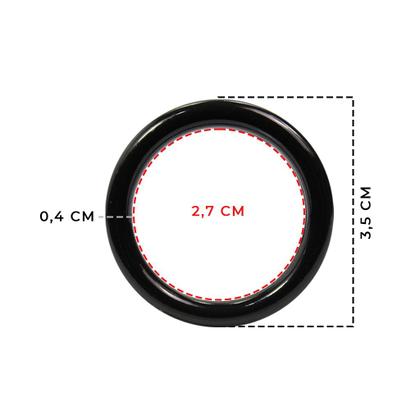 Imagem de Argolas 35mm Plástica Preto Para Artesanato Multiuso Com 30 Unidades