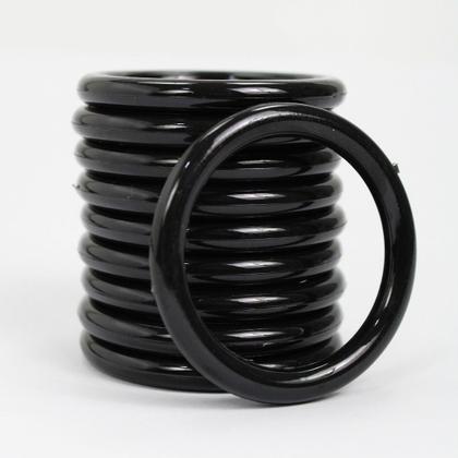 Imagem de Argolas 5cm Plástico Preto Para Cortinas Banheiro Quarto Com 10 Unidades