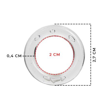 Imagem de Argolas de Plástico Incolor 2,7cm Espessura 4mm Para Artesanato 10 Unidades