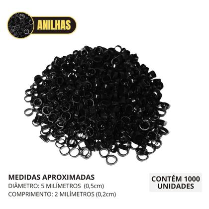 Imagem de Argolas Plásticas Argolinha de plástico Gominha Anilha Para Artesanato pretas 1000 unidades