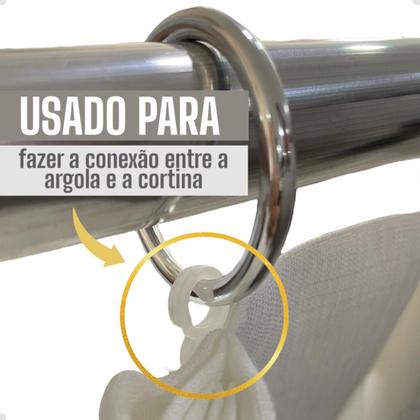 Imagem de Argolas Plastico Para Cortina Varão 28mm Kit 10 Pçs