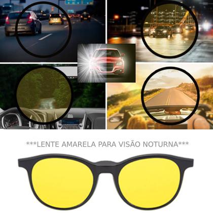 Imagem de Armação de Oculos de Sol e Grau Preto Polarizado Quadrado Masculino Clip On 3 em 1 Mod: 2245